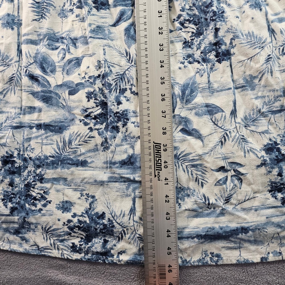 Moon River Maxi Dress Women's S Blue White Smocked Linen Blend Flutter Sleeve - Picture 3 of 12